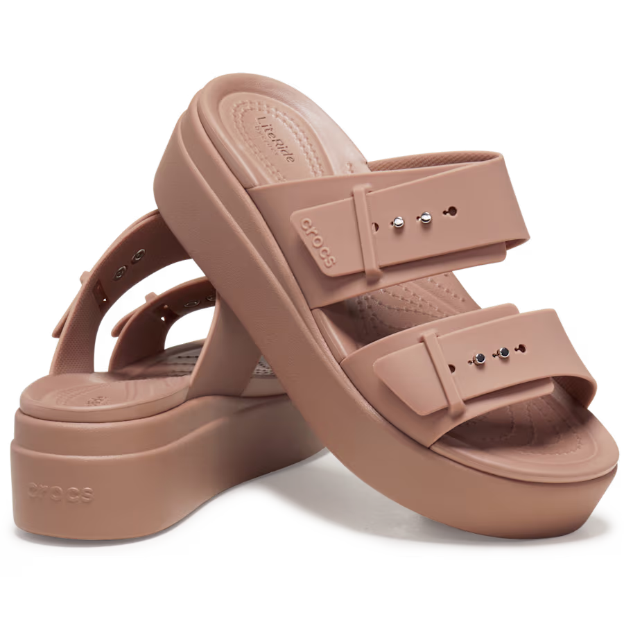 Crocs Brooklyn Buckle Low Wedge Sandal-AUTO WIN 02/07