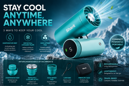 ChillPill 3-in-1 Portable Fan & Mist System Glacier Blue AUTO-WIN 25/06