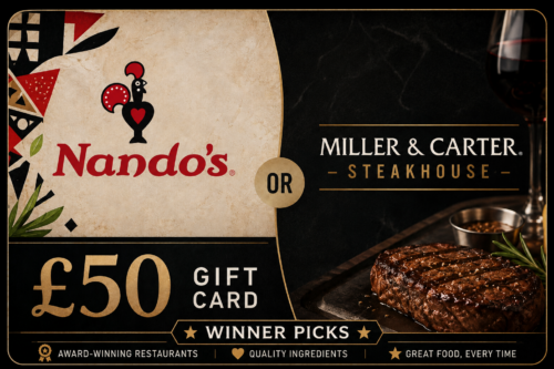 £50 Gift Card for Nando's OR Miller and Carter-AUTO WIN 17/06