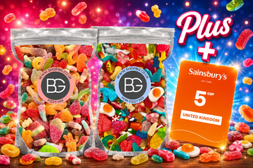 DAILY LUNCH DASH! Pick & Mix Sweets - Sweeties Retro Candy Bundle Deal 2x Pouches - Fizzy & Non-Fizzy 800g