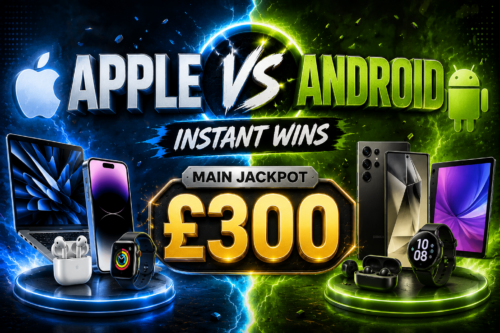 Apple vs Android Instant Wins- MAIN JACKPOT £300 -AUTO WIN 01/07