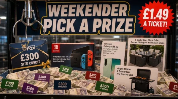 WEEKENDER PICK A PRIZE FOR £1.49 A TICKET! – 20/06 AUTO WIN