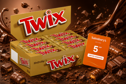 DAILY LUNCH DASH! Twix Milk Chocolate Bars with Biscuit & Caramel, Bulk Chocolate, 32 Snack Bars of 50g (PLUS YOU WIN A £5 SAINSBURYS GIFT CARD FOR LUNCH BREAK)-AUTO WIN 02/07