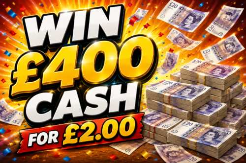 WIN £400 CASH FOR £2.00 -AUTO WIN 21/08