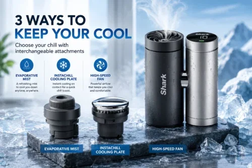 SHARK CHILLPILL FA022UK 3-IN-1 FAN, MIST & INSTACHILL SYSTEM – CARBON AUTO-WIN 14