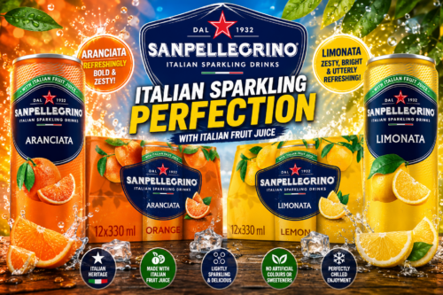 San Pellegrino Italian Sparkling Drinks Lemon Canned Soft Drink 12x330ml and San Pellegrino Italian Sparkling Drinks Orange Canned Soft Drink 12x330ml AUTO-WIN 29/07