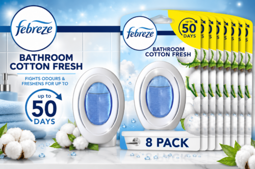 Febreze Bathroom Air Freshener Cotton Fresh 8 Units AUTO-WIN 31/07