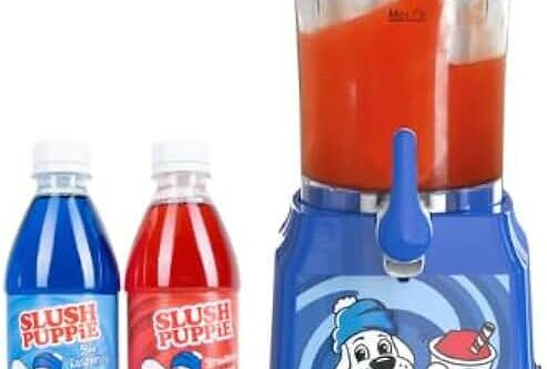 Slush Puppie Machine & 2-Pack Syrups Bundle. Includes Blue Raspberry & Strawberry Flavours. AUTO WIN 19/07