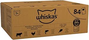 WHISKAS 1 PLUS ADULT MIXED SELECTION IN JELLY 84 POUCHES, ADULT WET CAT FOOD, MEGAPACK (84 X 85 G)-AUTO WIN 26/07