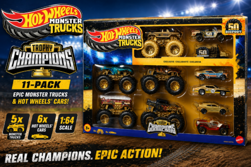 Hot Wheels Monster Trucks 1:64 Trophy Champions Collection Die-Cast Cars 11 Pack-AUTO WIN 08/08