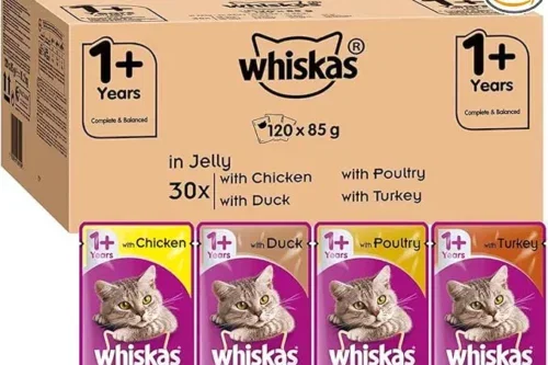 WHISKAS 1+ CAT POUCHES CASSEROLE MIXED SELECTION IN JELLY, SUITABLE FOR ADULT CATS AGED 1+, MEGAPACK, 120 X 85 G-AUTO WIN 07/08