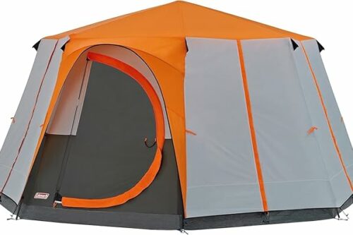 Coleman Tent Octagon, 6 Man Festival Dome Tent, 6 Person Family Camping Tent with 360° Panoramic View, Stable Steel Pole Construction, Sewn-in Groundsheet, 100 Percent Waterproof-AUTO WIN 14/07