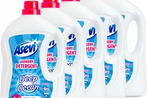 Asevi Laundry Detergent, Washing Liquid Detergent, Laundry Cleanser, 44 Washes, Multipack of 5 X 2376ML (Deep Ocean)-AUTO WIN 24/07
