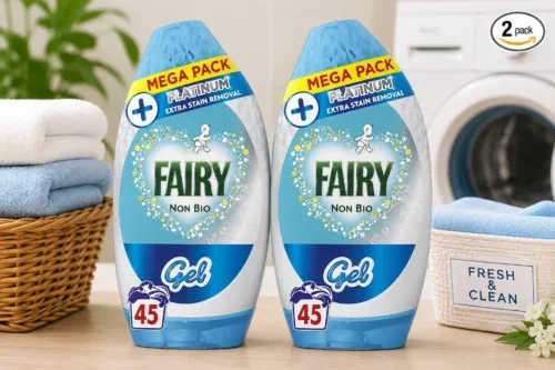 FAIRY NON BIO PLATINUM LAUNDRY DETERGENT GEL, 45 WASHES 1.485 L, EXTRA STAIN REMOVAL, VOTED NUMBER 1, FOR SENSITIVE SKIN (PACK OF 2) AUTO-WIN 18/07