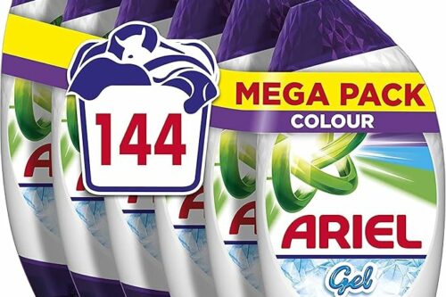 Ariel Washing Liquid Laundry Detergent Gel, 144 Washes (840 ml x 6), Colour, Brilliant Cleaning Even In A Cold Wash-AUTO WIN 05/07