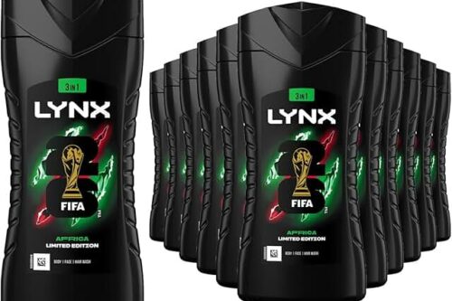 Lynx Africa 12-H Refreshing Fragrance Shower Gel Body Wash for Men, 225ml (12)- AUTO WIN 01/08