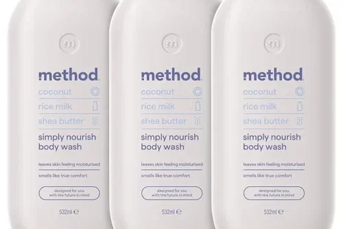 METHOD BODY WASH, SIMPLY NOURISH, SHOWER GEL, COCONUT, RICE MILK AND SHEA BUTTER SCENT, PACK OF 3, 3 X 532ML-AUTO WIN 17/07