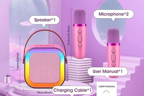 MINI KARAOKE MACHINE 2 MICROPHONES -AUTO WIN 24/07