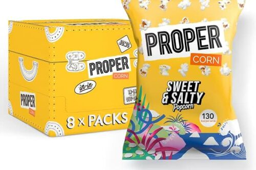 PROPER Sweet & Salty Popcorn, 90g x 8, Sharing Bags-AUTO WIN 03/08