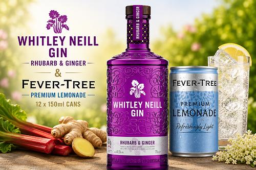 Whitley Neill Rhubarb & Ginger Gin & FeverTree Premium Lemonade 12 x cans-AUTO WIN 11/07