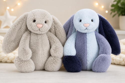 JELLYCAT Puddlesea Bunny & Bashful Silver Bunny AUTO-WIN 15/07