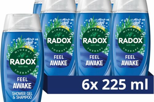 3 WINNERS-Radox Mineral Therapy Feel Awake 2-in-1 Shower Gel & Shampoo Body Wash uniquely blended with herbs and a sea mineral & fennel fragrance for a refreshing experience 6x 225 ml-AUTO WIN 05/07