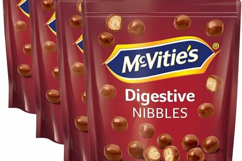 3 XMcVitie's Digestives Nibbles Milk Chocolate Coated Biscuit Balls, Sweet Treat Snack Bites, Sharing Pouch, 80 g (Pack of 4)-AUTO WIN 21/07