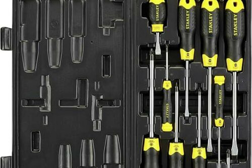Stanley Cushion Grip 10 Pc. Mixed Pozidriv & Slotted Screwdriver Set, 2-65-014-AUTO WIN 19/07