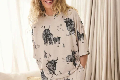 Oatmeal Hamish The Highland Cow Cosy Short Pyjamas Set-AUTO WIN 28/07