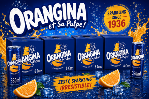 4x6 Orangina Sparkling Fruit Drink; Multipack of 6 x 330ml x4 cans; contains a blend of citrus juices, real orange pulp and orange zest AUTO-WIN 28/07