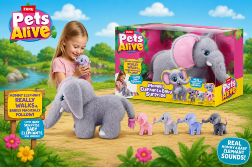 Pets Alive by ZURU Mommy Elephant and Baby Surprise Set-AUTO WIN 04/08