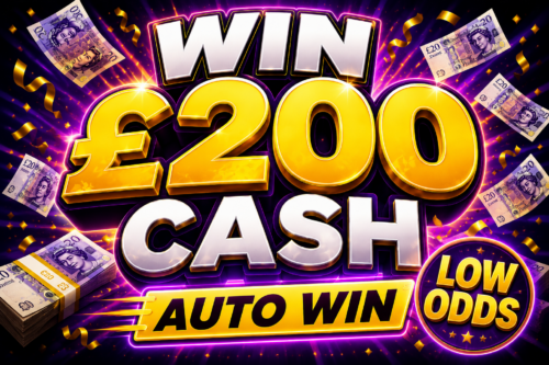 WIN £200 CASH- LOW ODDS AUTO WIN 25/08