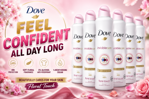 Dove Invisible Care Anti-perspirant Aerosol pack of 6 with ¼ moisturising cream deodorant that leaves no white marks 250 ml AUTO-WIN 28/07