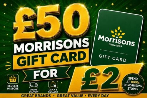 £50 MORRISONS GIFT CARD-ATUO WIN 22/07