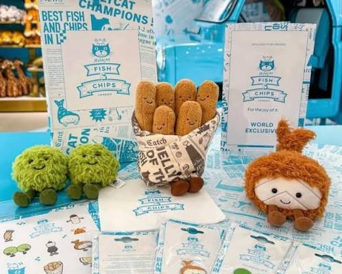 JELLYCAT FISH,CHIPS, MUSHY PEAS, SAUSAGE AND PIE-AUTO WIN 10/07