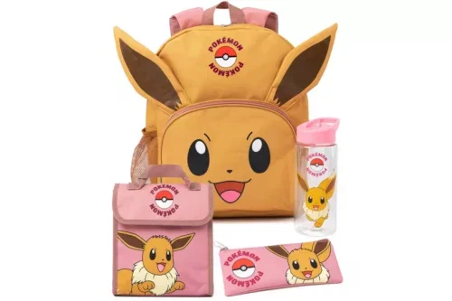 Pokemon Eevee Kids Unisex 4 Piece Backpack Set - Orange-AUTO WIN 03/08
