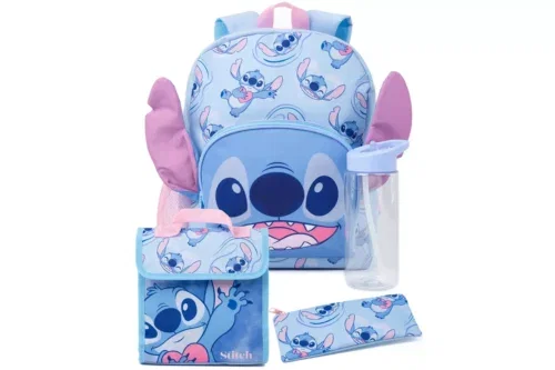 Disney Lilo Stitch Kids Unisex 4 Piece Backpack Set - Purple-AUTO WIN 10/08