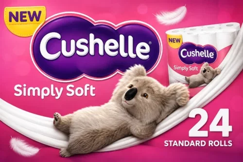 96 CUSHELLE SIMPLY SOFT TOILET ROLL 24×4 STANDARD ROLLS AUTO-WIN 27/08