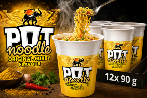 Pot Noodle Original Curry Standard Pot instant vegetarian snack quick to make noodles 12x 90 g AUTO-WIN Giveway