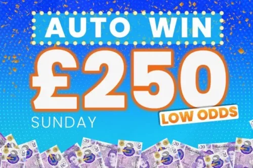 WIN £250 SUNDAY CASH – LOW ODDS – 09/08