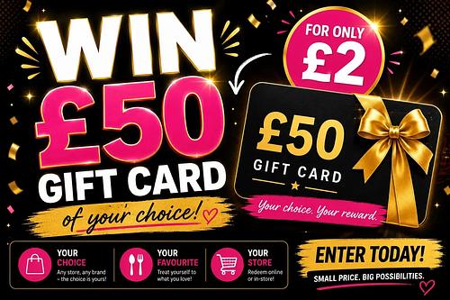 WIN A £50 GIFT CARD OF YOUR CHOICE-AUTO WIN 24/08