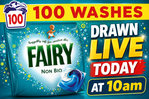 DAILY Fairy Non Bio Washing Liquid Pods, Voted No1 for Sensitive Skin 100 Washes DRAWN LIVE AT 10am TODAY