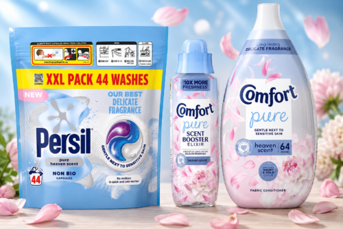 Pure Heaven Scent Complete Laundry Trio – Fabric Conditioner (64 Wash), Scent Booster Elixir (460ml), Persil Capsules(44Wash), Long-Lasting Fragrance, Gentle & Fresh Laundry Care AUTO-WIN 29/08