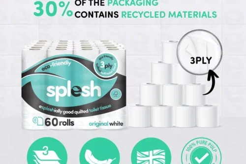 SPLESH BY CUSHEEN 3-PLY TOILET ROLL – UNSCENTED (60 PACK) SOFT, QUILTED -AUTO WIN 11/08