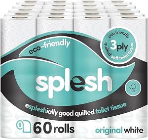 Splesh by Cusheen 3-ply Toilet Roll - Unscented (60 Pack) Soft-AUTO WIN