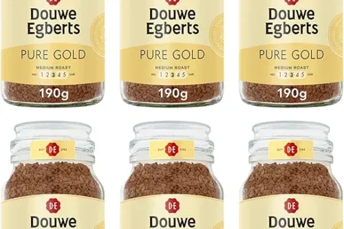 Douwe Egberts Pure Gold Medium Roast Instant Coffee 190g (Pack of 6 Jars, Total 1.14kg)-AUTO WIN 01/09