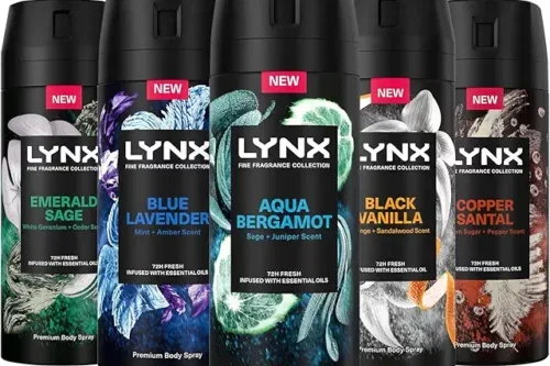 LYNX FIND YOUR FINE FRAGRANCE BUNDLE FOR MEN WITH 72 HOUR FRESH, ODOUR AND SWEAT PROTECTION PREMIUM DEODORANT BODY SPRAY INFUSED WITH ESSENTIAL OIL, 5×150 ML-AUTO WIN 08/08