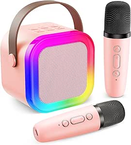 Karaoke Machine for Kids, Mini Karaoke Machine with 2 Wireless Microphones-AUTO WIN 29/08