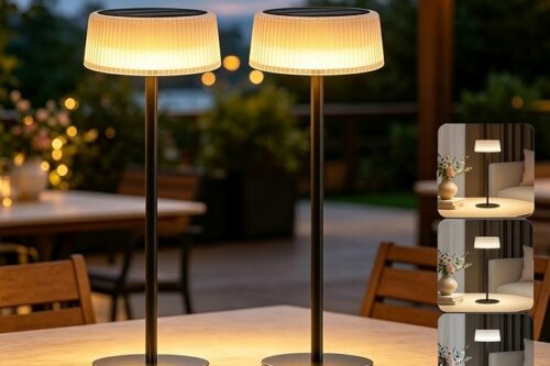 Solar Table Lamp 2 Pack, Rechargeable Outdoor Table Lamp with Touch [Energy Class A+++] + A PACK OF BISCUITS-AUTO WIN 13/08