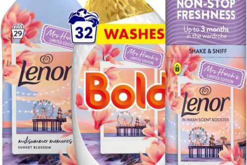 Bold & Lenor Laundry Bundle 3-Piece Bundle Set – Midsummer Memories Sunset Blossom – 32 Wash Liquid Gel Detergent, 29 Wash Fabric Conditioner & 155g Scent Booster – Long Lasting Fresh Fragrance AUTO-WIN 30/08